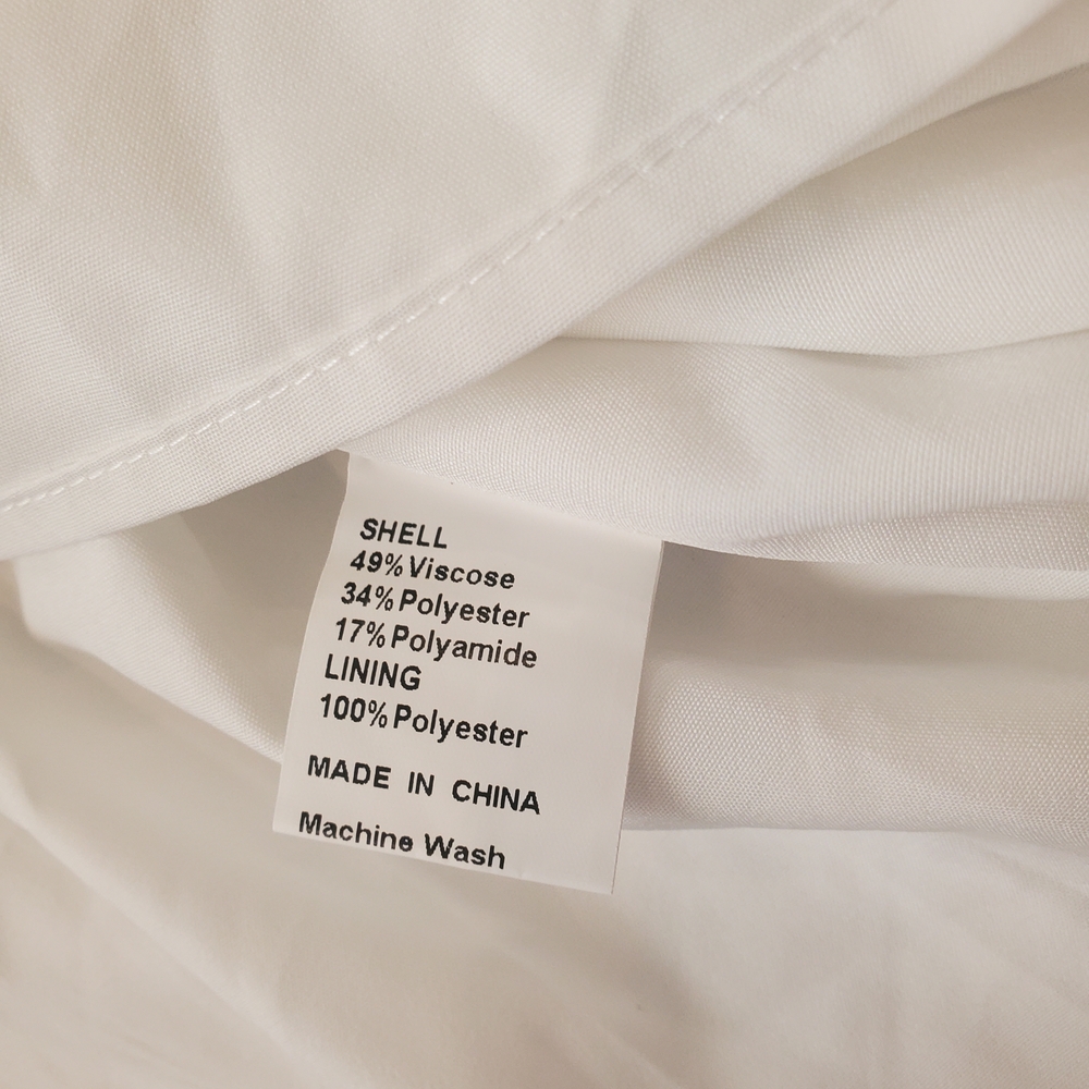 White Tiered Button-Front Maxi Dress with Black Trim - Picture 6 of 12